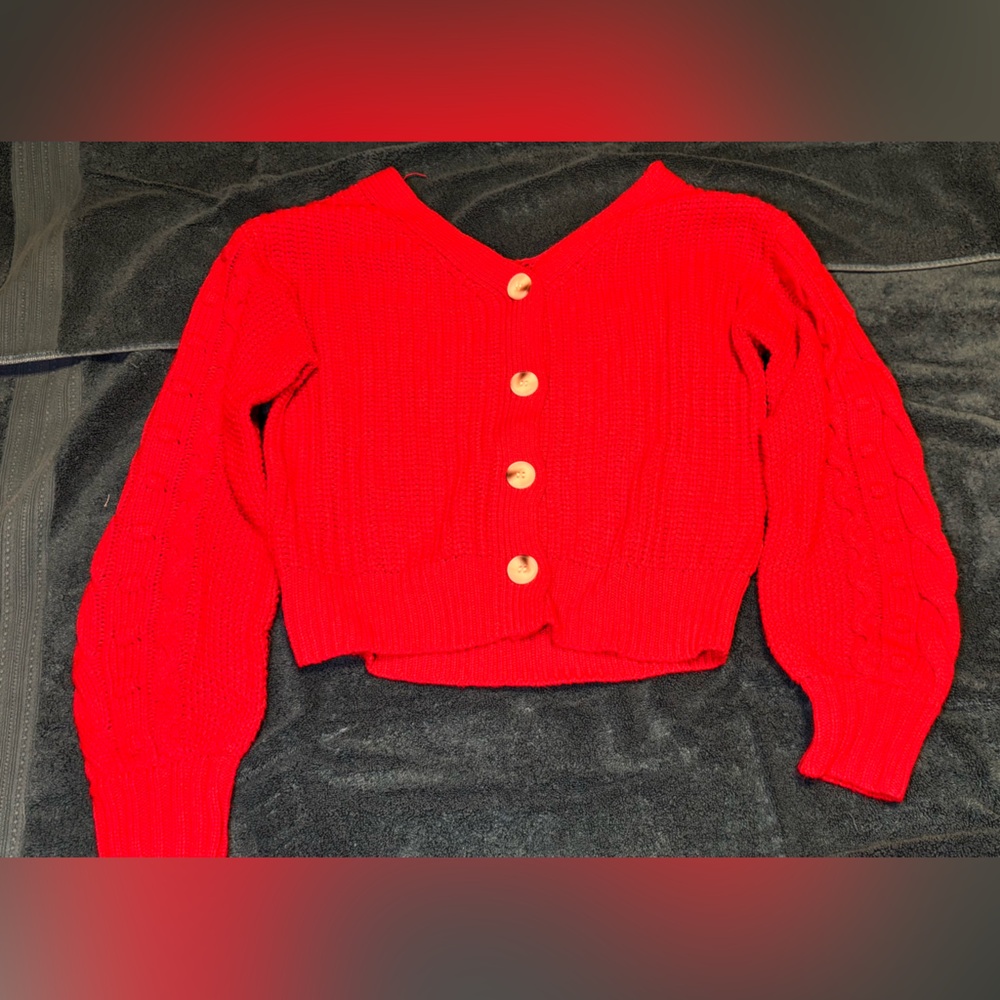 Jessica Simpson Vibrant Red Cardigan